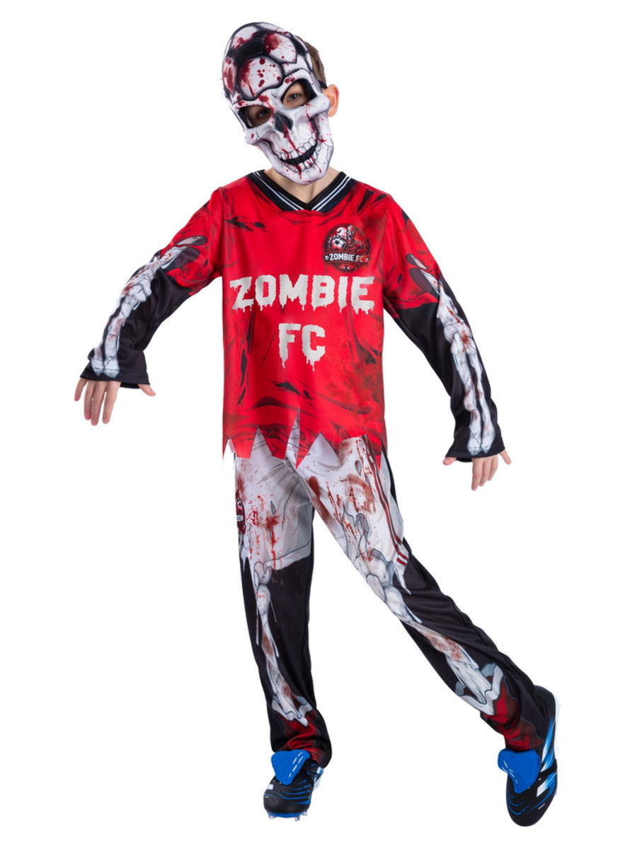 Zombie FC Footballer Skeleton Costume, Red - 3