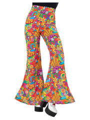 Ladies Rainbow Peace Flared Trousers - 1