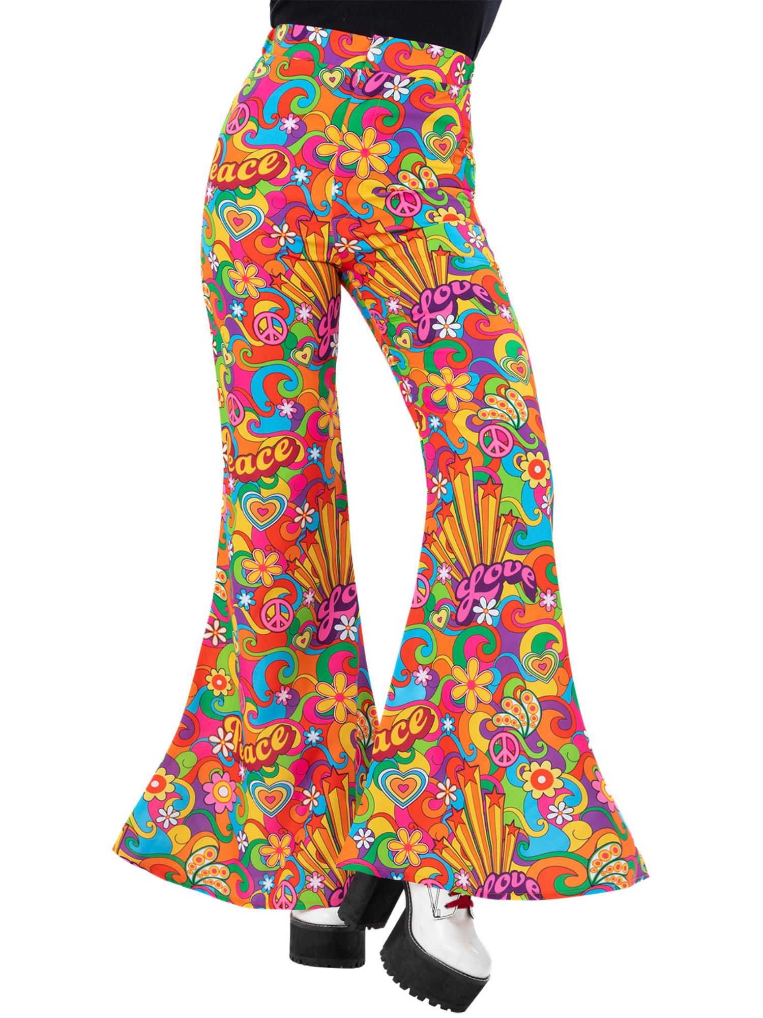 Ladies Rainbow Peace Flared Trousers 1