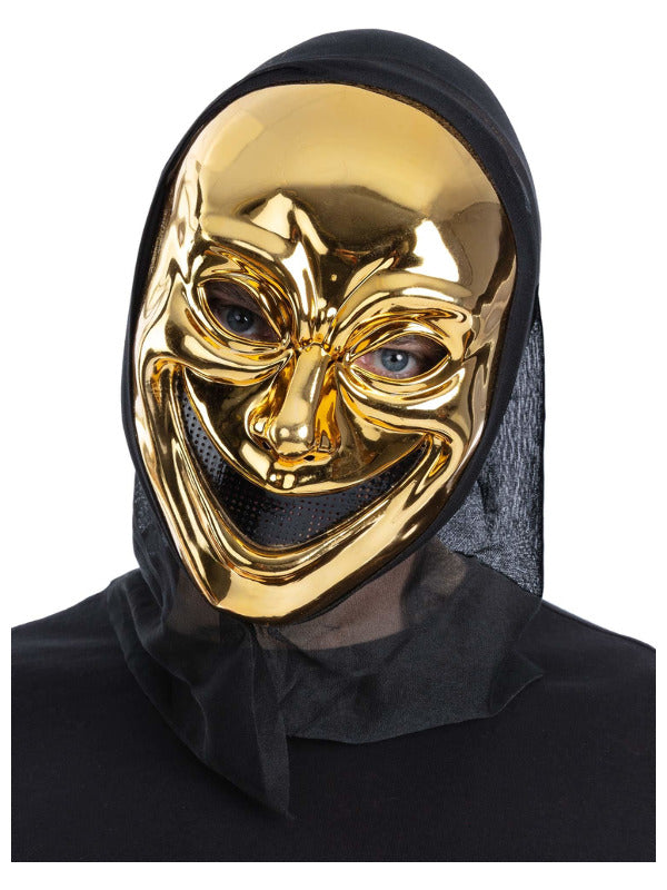 Gold Smiling Killer Hooded Mask - 2