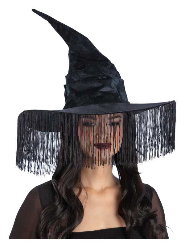 Black Fringe Western Witch Hat - 2