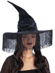Black Fringe Western Witch Hat 1