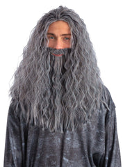 Sorcerer/Wizard Wig & Beard Set, Grey 1