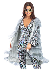 Fever Tinsel Festival Waistcoat, Silver - 1