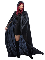 Black Velour Hooded Cape 1