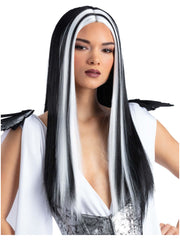 Madame Monster Wig, Black, with White Streaks - 1