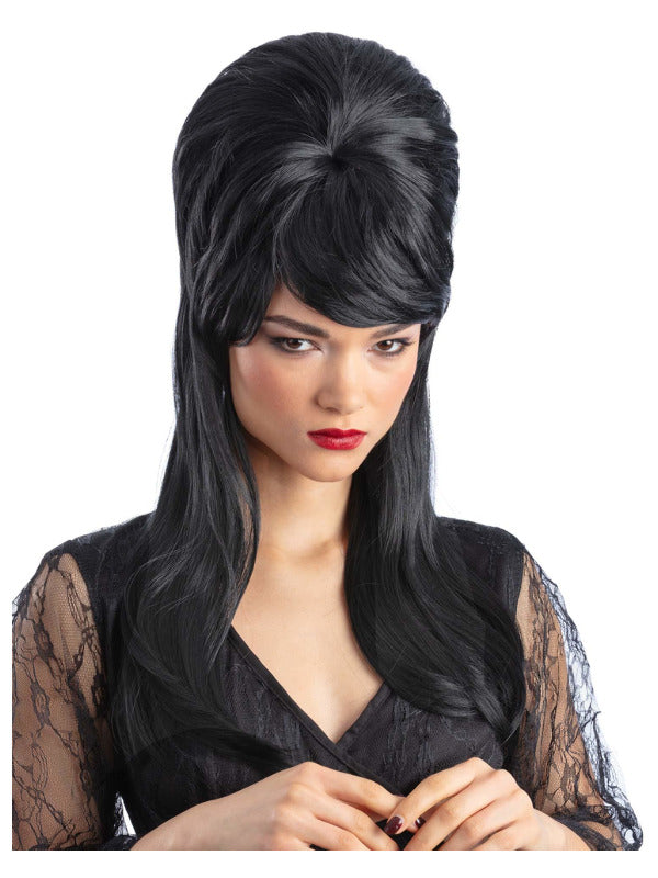 Gothic Mistress Beehive Wig, Black - 2