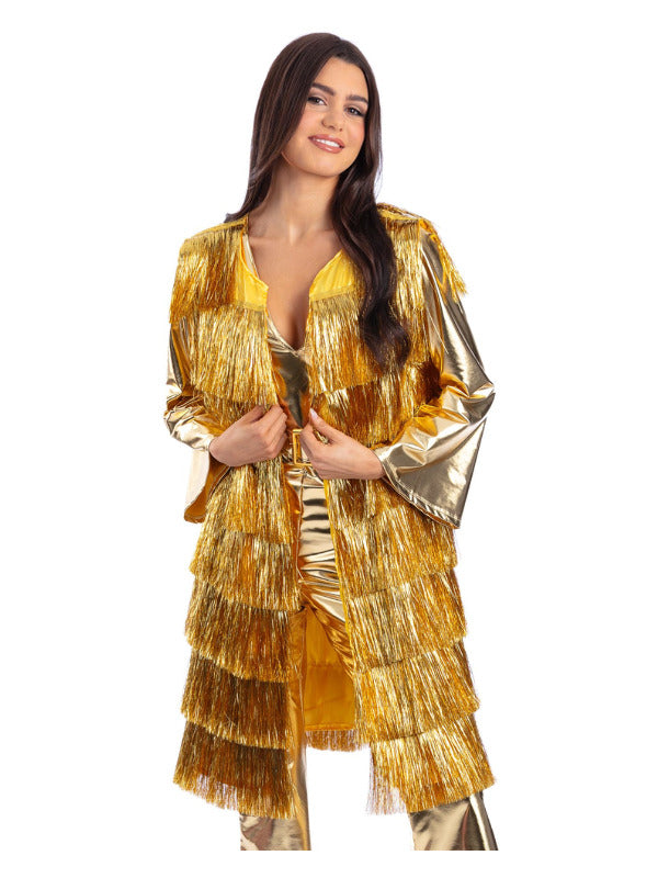 Fever Tinsel Festival Waistcoat, Gold - 2