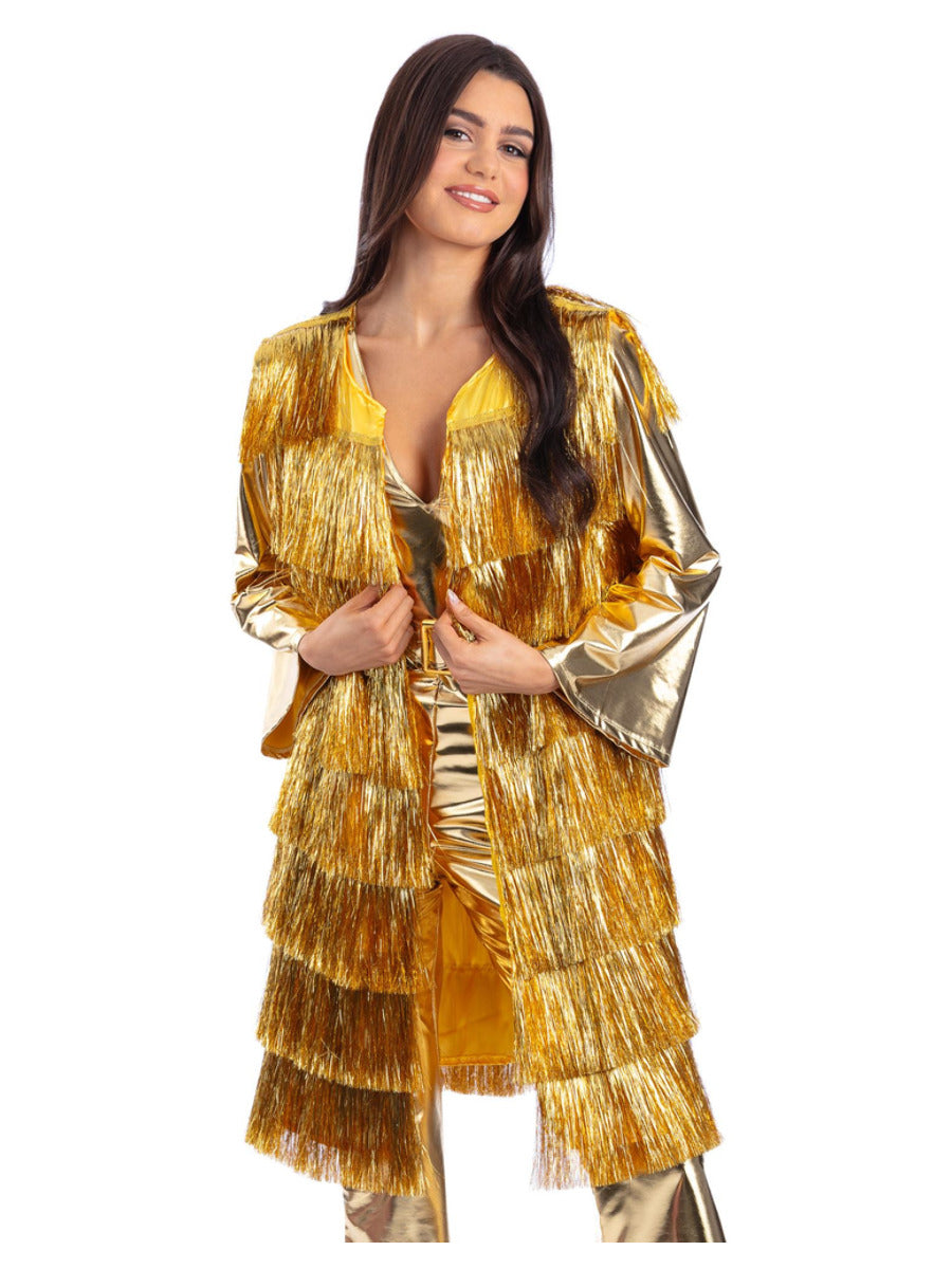 Fever Tinsel Festival Waistcoat, Gold - 1