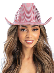 Pink Disco Ball Cowboy Hat 1