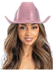 Pink Disco Ball Cowboy Hat - 1