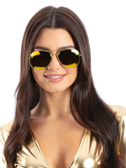 Metallic Gold Mirrored Aviator Specs 1