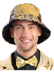 Gold & Silver Sequin Bucket Hat - 1