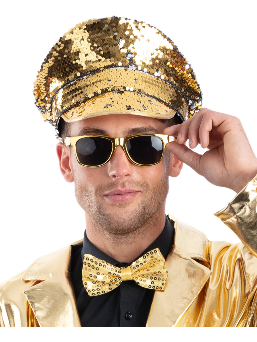 Gold & Silver Sequin Captains Hat - 1