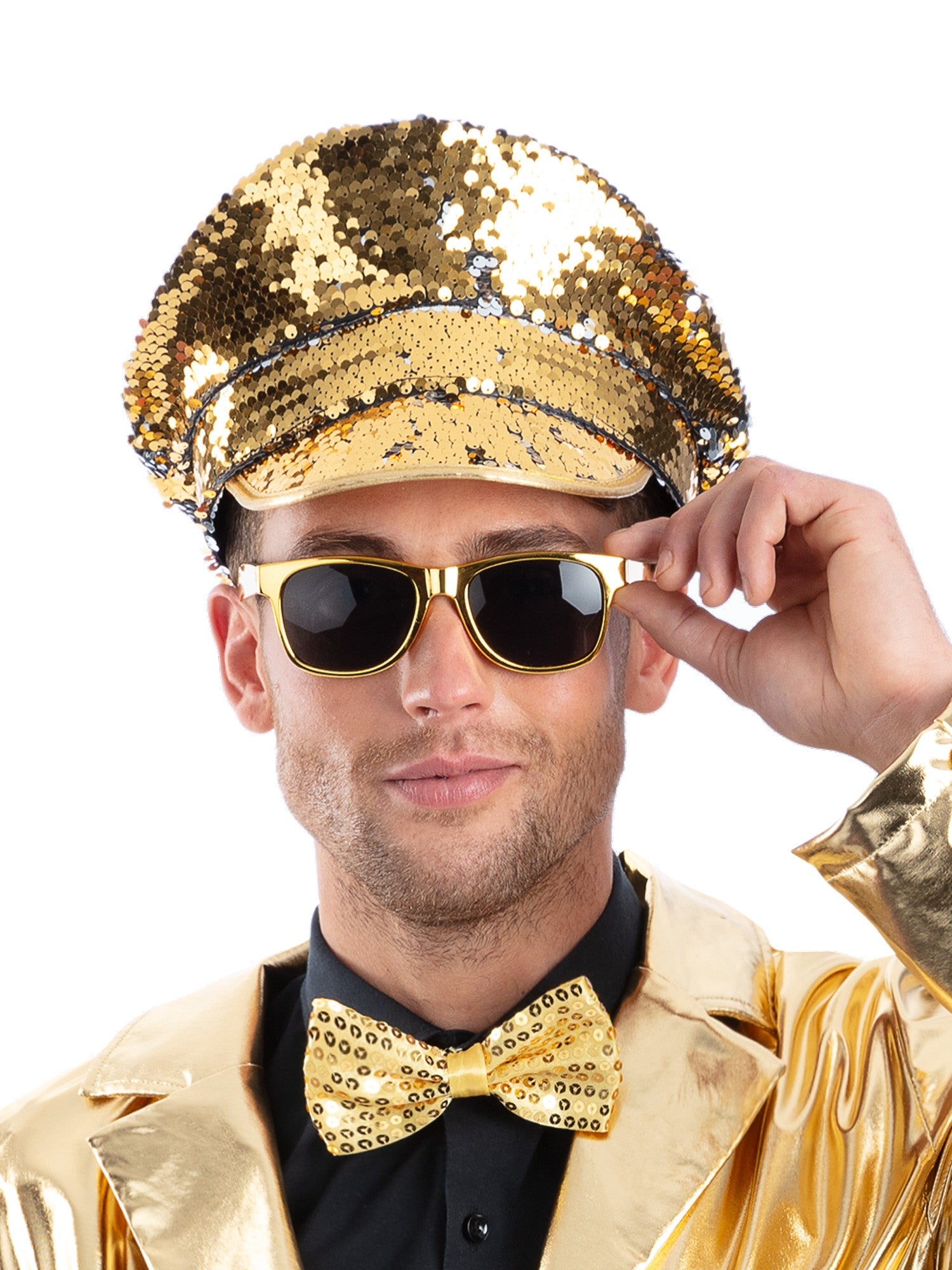 Gold & Silver Sequin Captains Hat 1