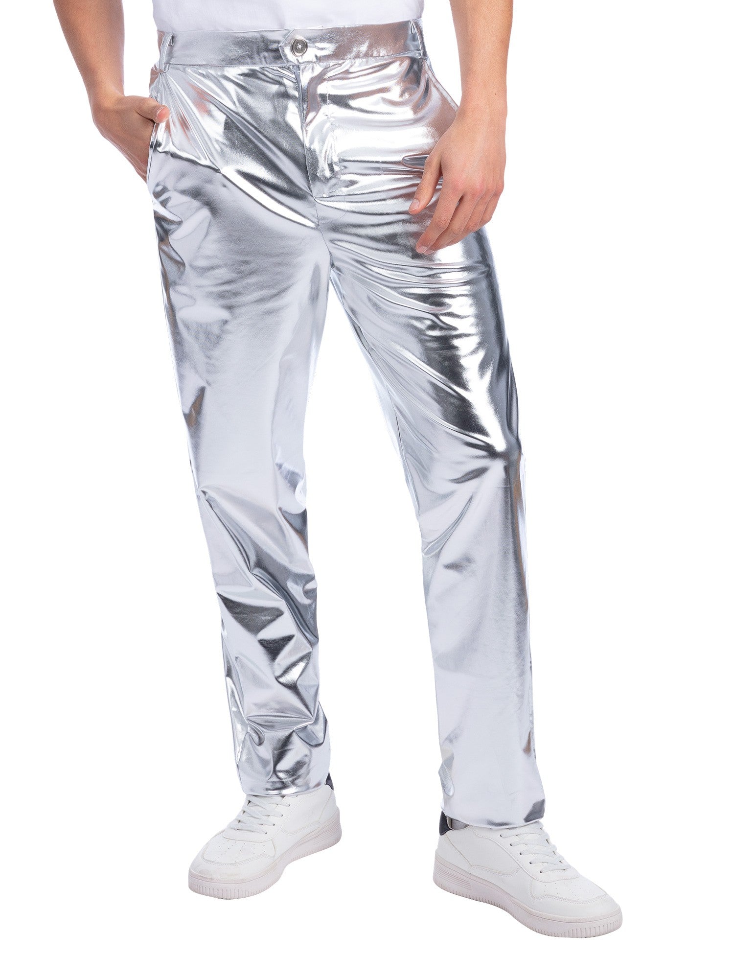 Sterling Silver Trousers, Metallic Silver 1