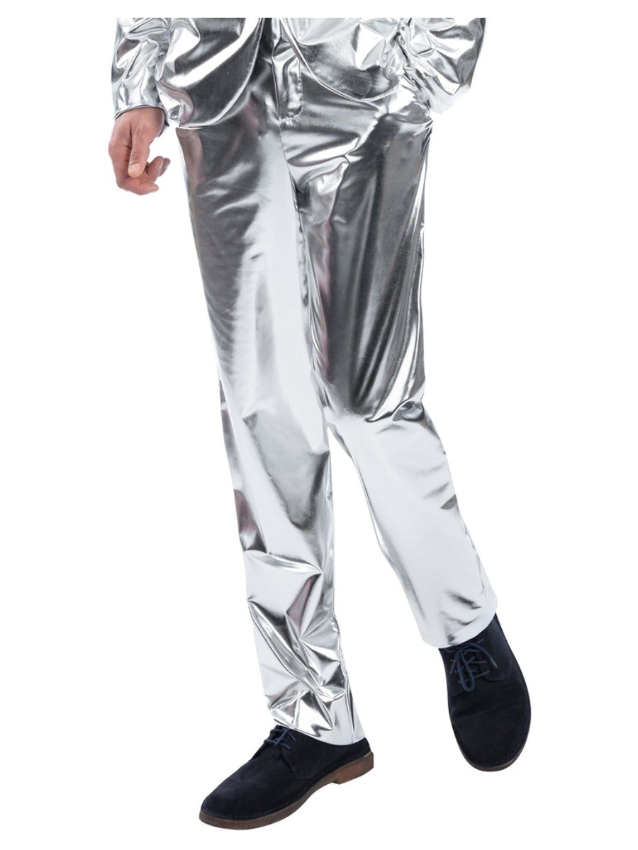 Sterling Silver Trousers, Metallic Silver - 1