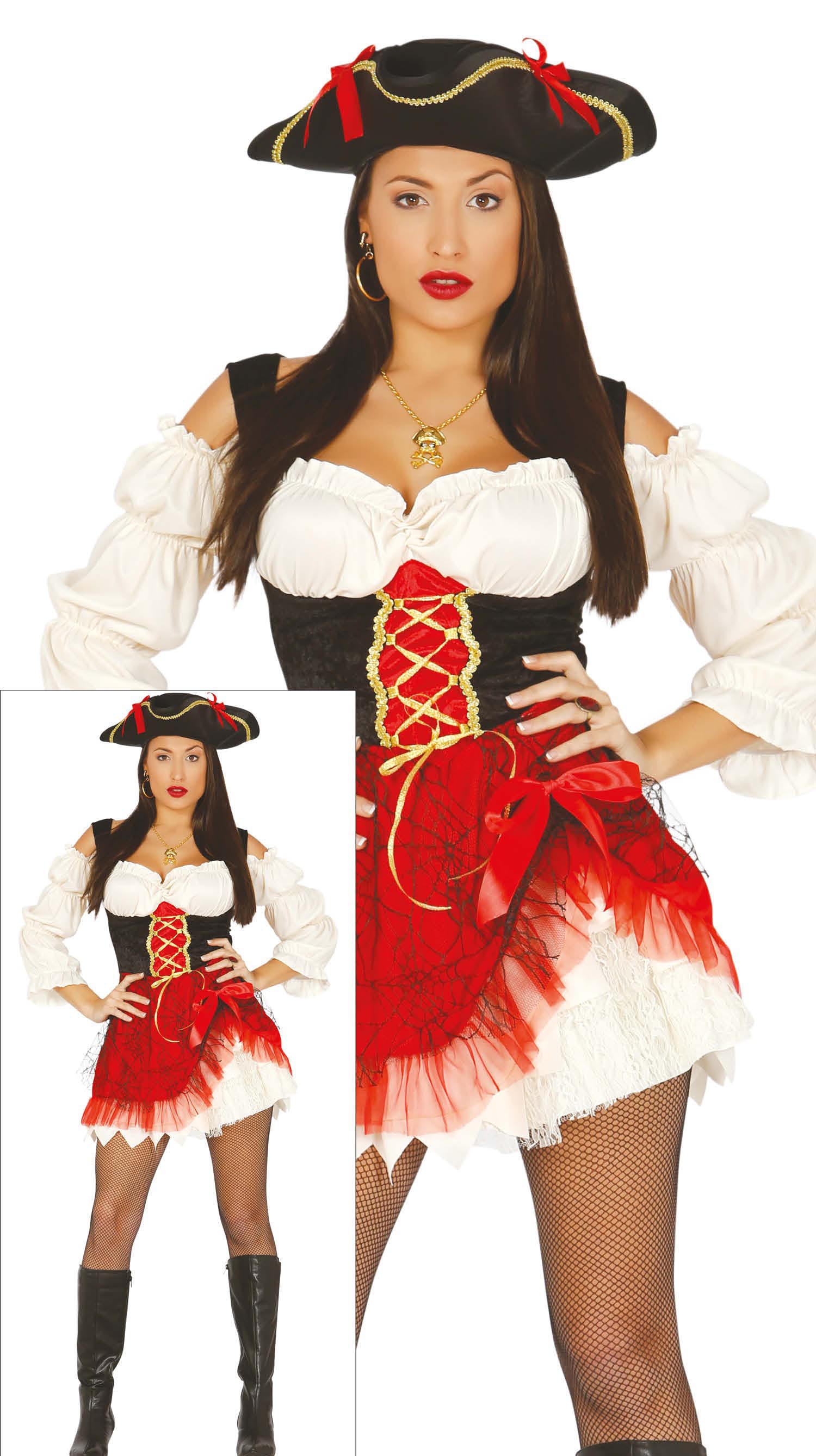 RED WOMAN PIRATE, SIZE XL 44-46