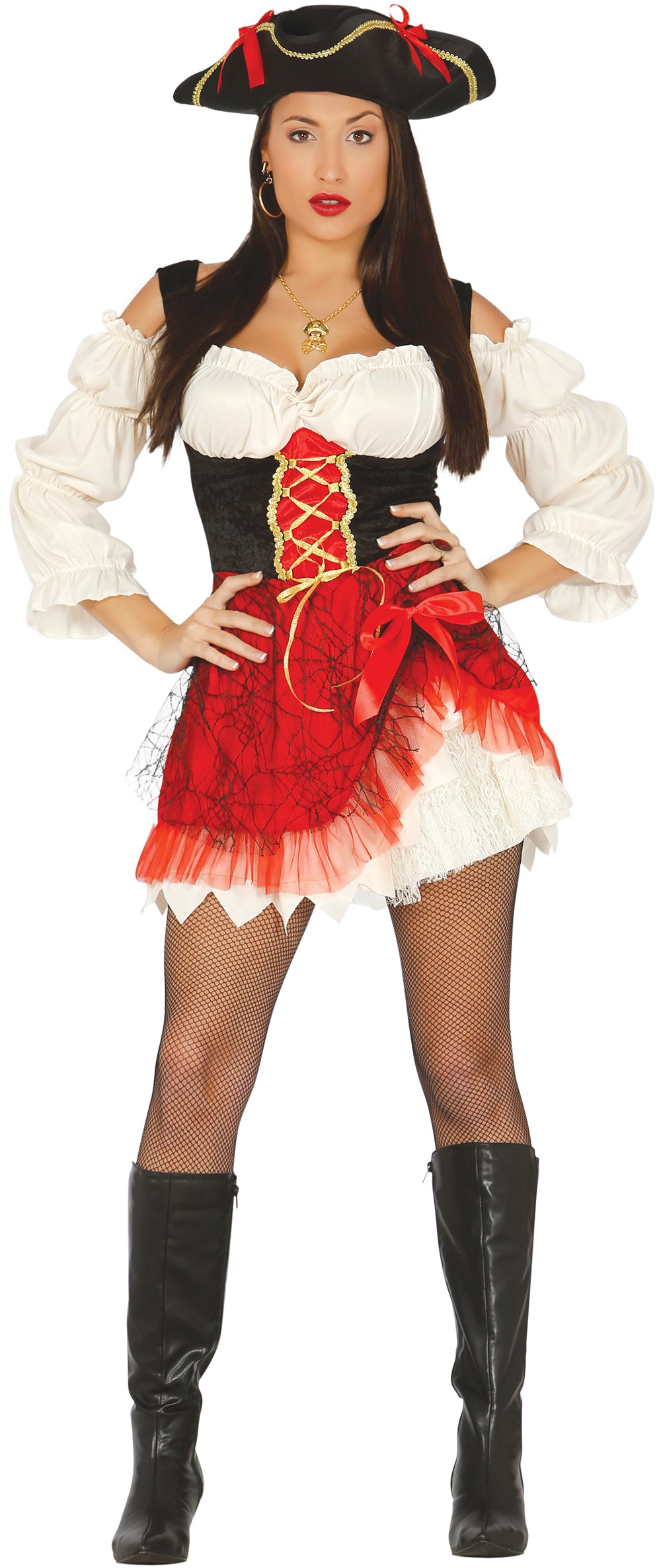 RED WOMAN PIRATE, SIZE XL 44-46