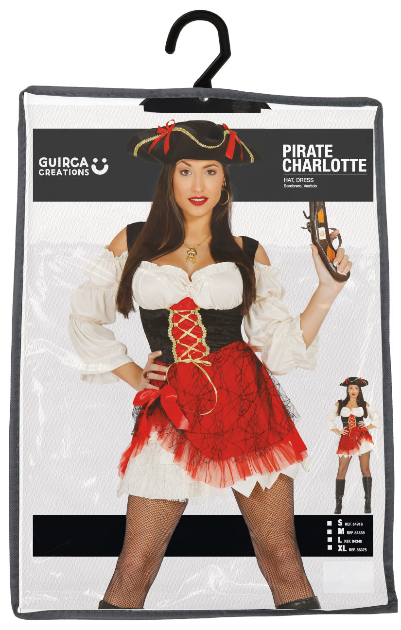 RED WOMAN PIRATE, SIZE XL 44-46