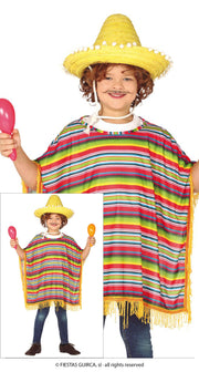 MEXICAN PONCHO CHILDREN SIZE 7 9 YEARS