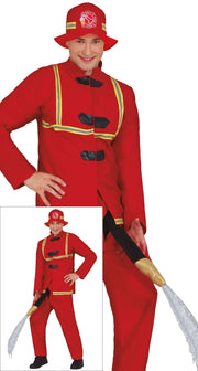 FIREFIGHTER WITH HOSE, ADULT