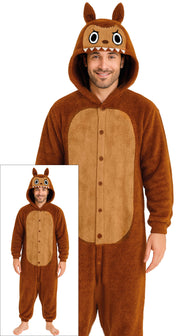 LULU MONSTER PYJAMA BROWN, ADULT, 52 - 54 (L)