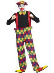 Hooped Clown Costume, Multi-Coloured 1