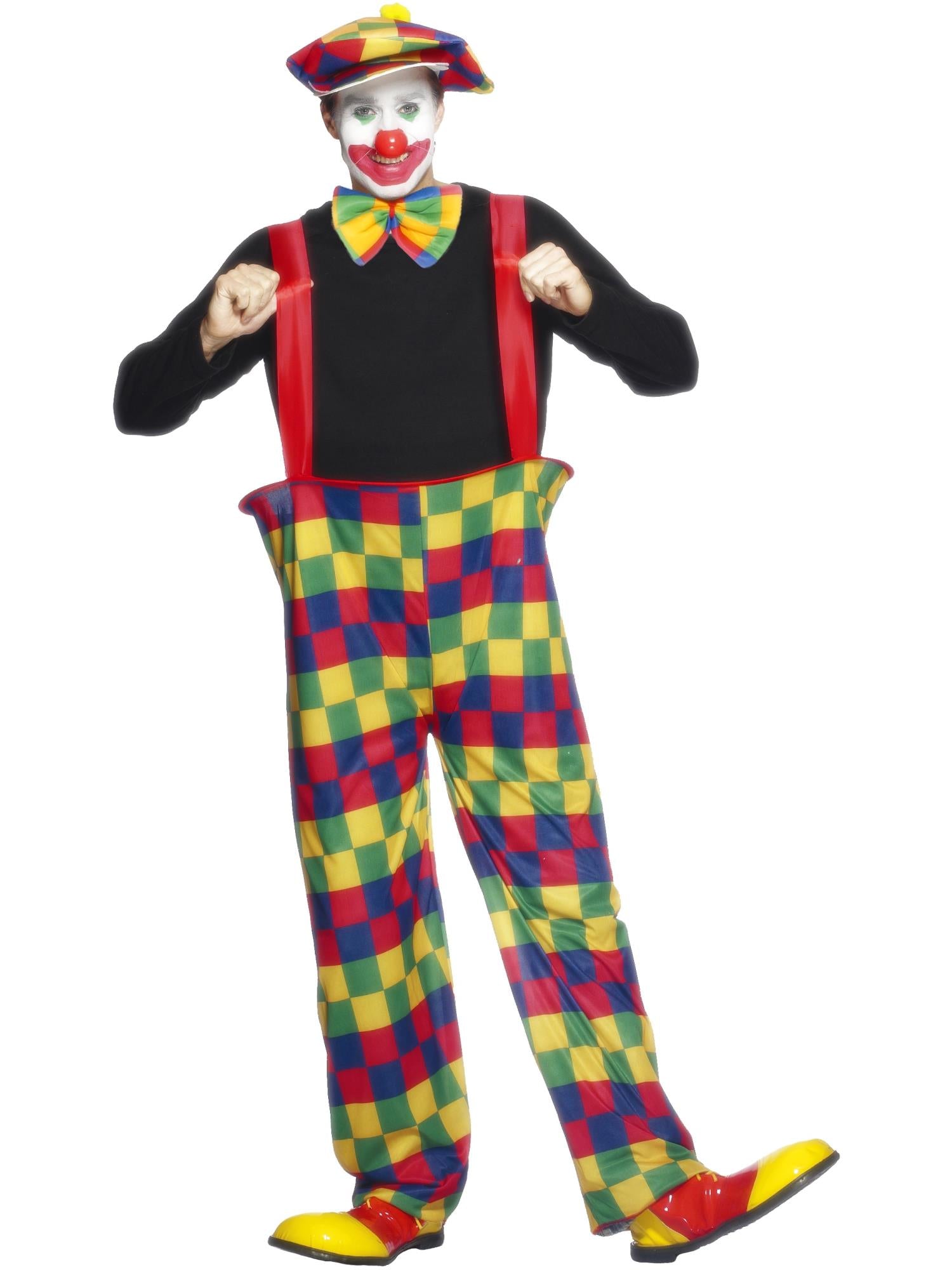 Hooped Clown Costume, Multi-Coloured 1