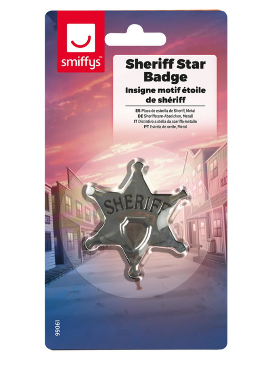Sheriff Star Badge, Silver - 3