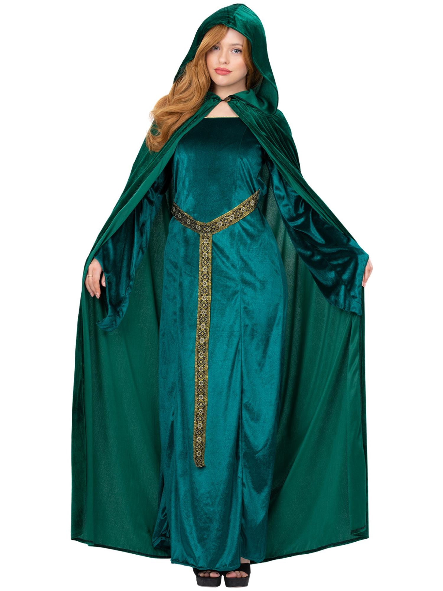 Deluxe Cloak, Emerald Green, Adults 1