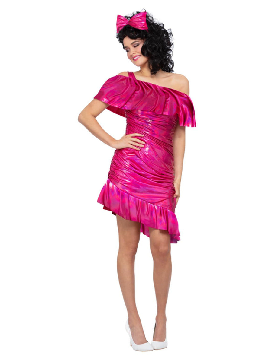 80s Pink Sparkle Cocktail Dress Costume - 1