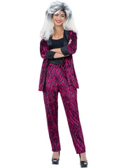 80s Pink Zebra Suit Costume, Unisex 1