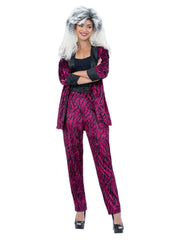 80s Pink Zebra Suit Costume, Unisex - 1