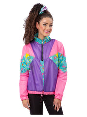 Ladies 80s Pastel Windbreaker Jacket - 1