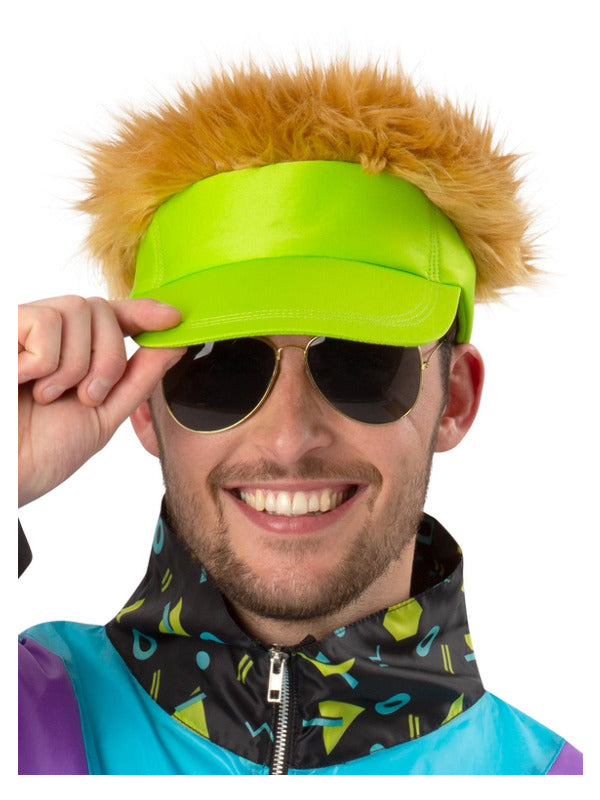 80s Neon Green Visor Hat - 2