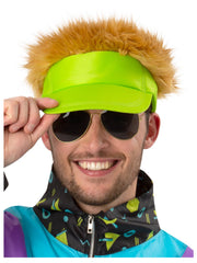 80s Neon Green Visor Hat - 1