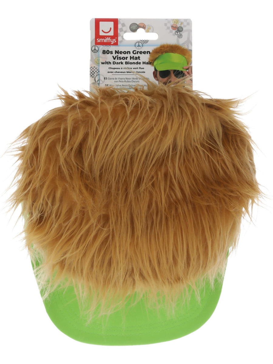 80s Neon Green Visor Hat - 3