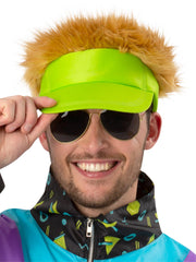 80s Neon Green Visor Hat 1