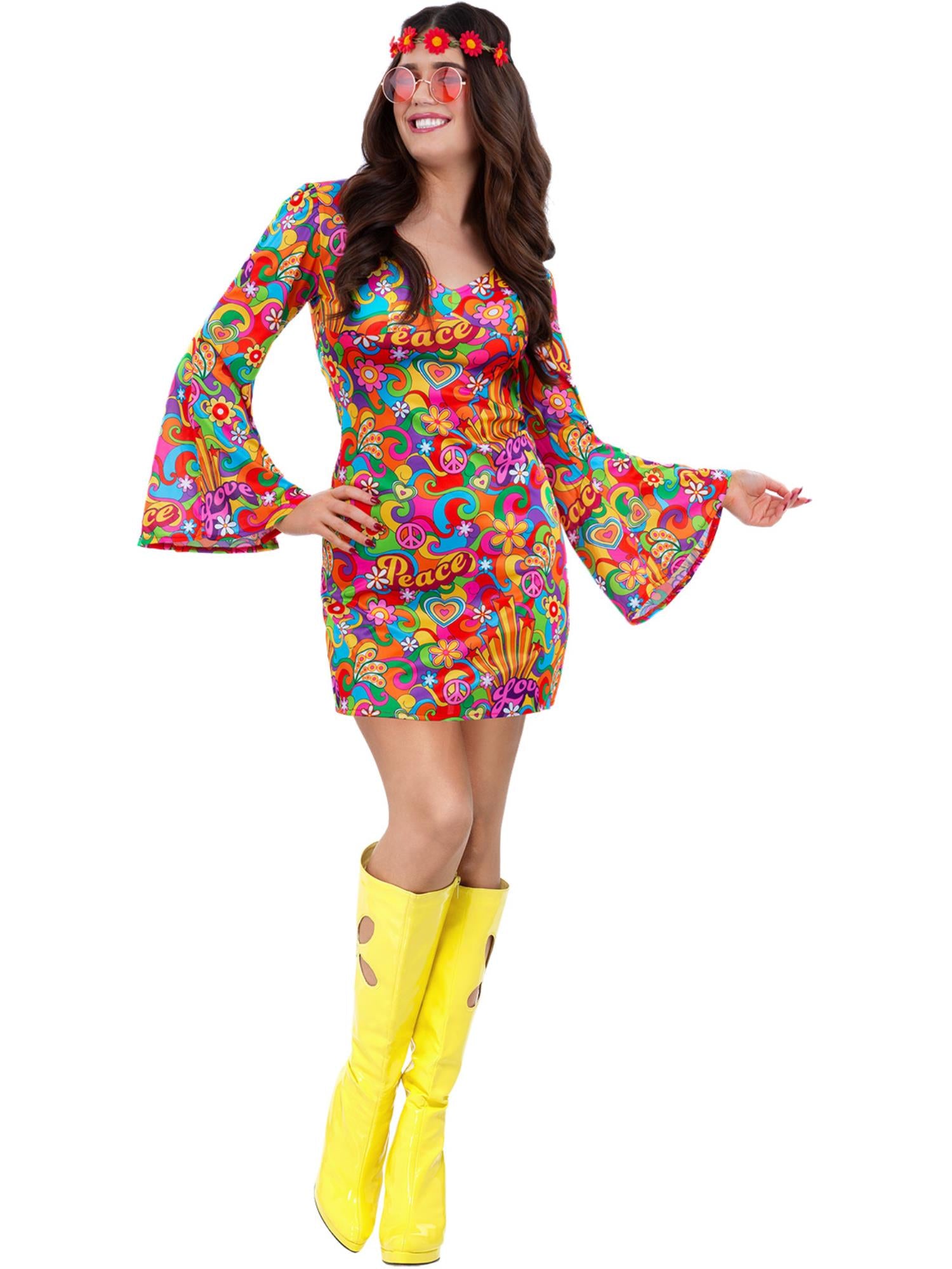 60s Rainbow Peace Hippie Costume 1