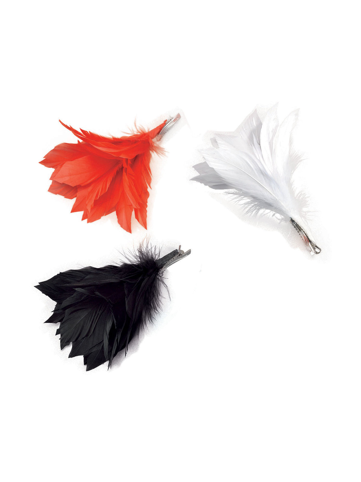 Black Feather Flower Clip 1