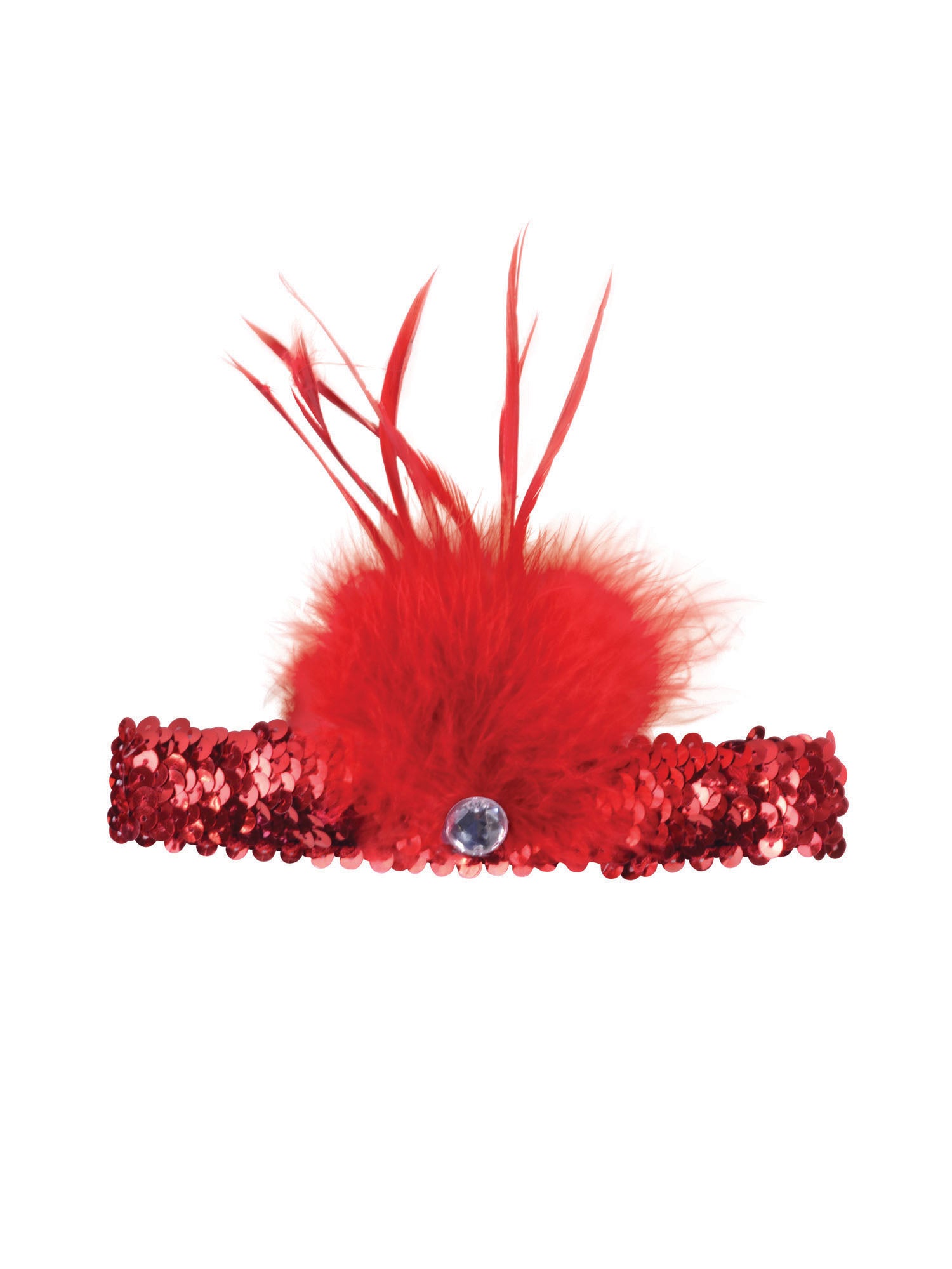 Flapper Headband Red Sqn + Feather