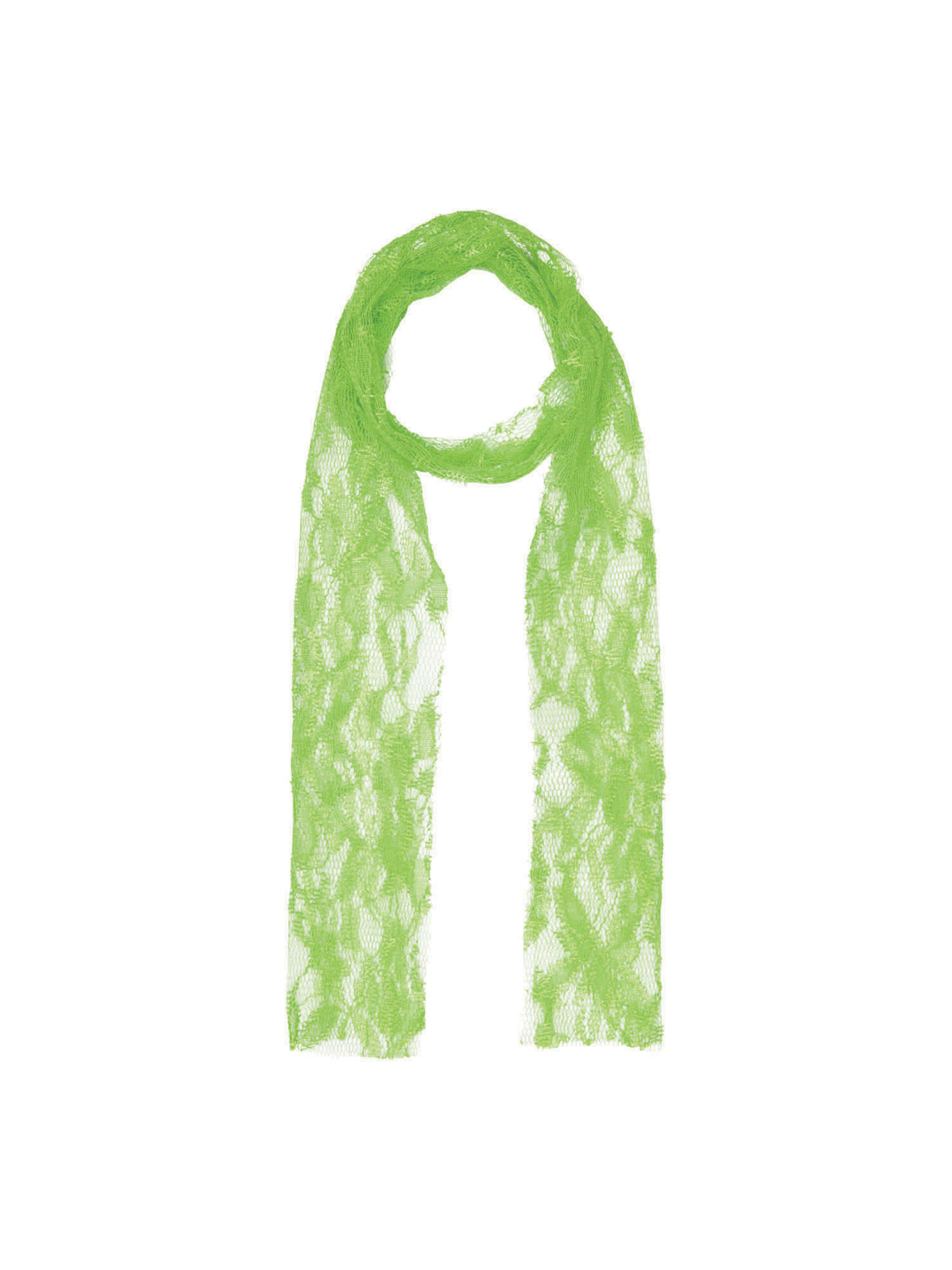 80's Neon Lace Scarf - Green 1