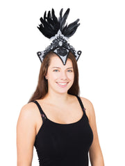 Burlesque Headpiece Silver/Black