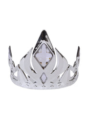 Silver Crown Tiara W/Clear Stones