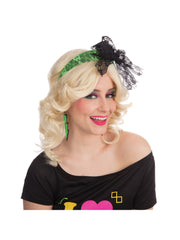 80's Neon Lace Headband - Green