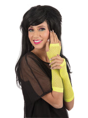 Gloves Fingerless Fishnet Yellow