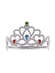 Silver Tiara With Jewels (Pack Of 12)
