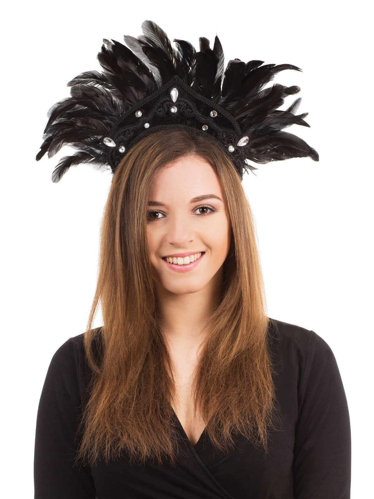 Carnival Headdress Black Feather 1