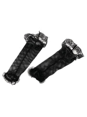 Fishnet Gloves.Black+Lace